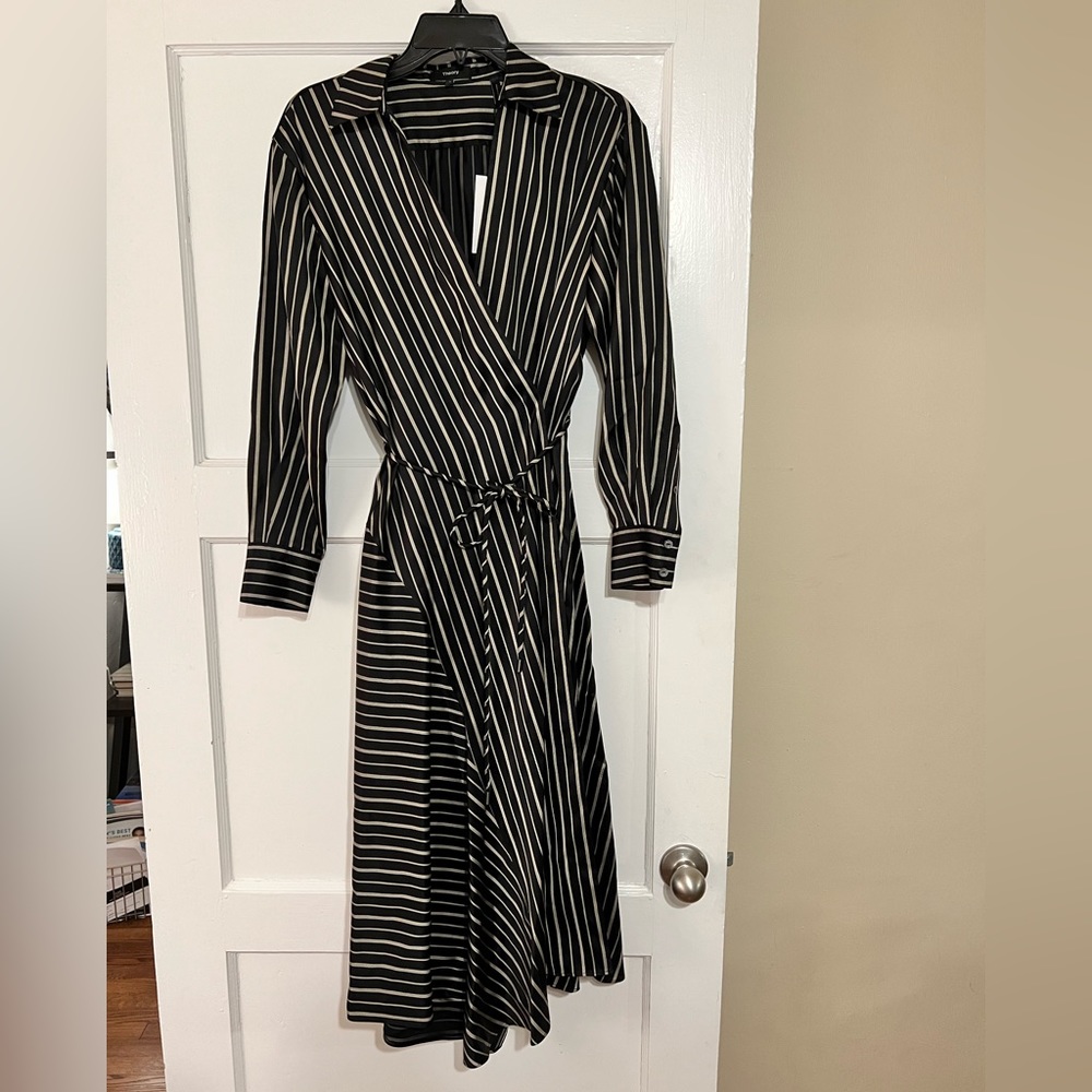 Theory wrap midi dress